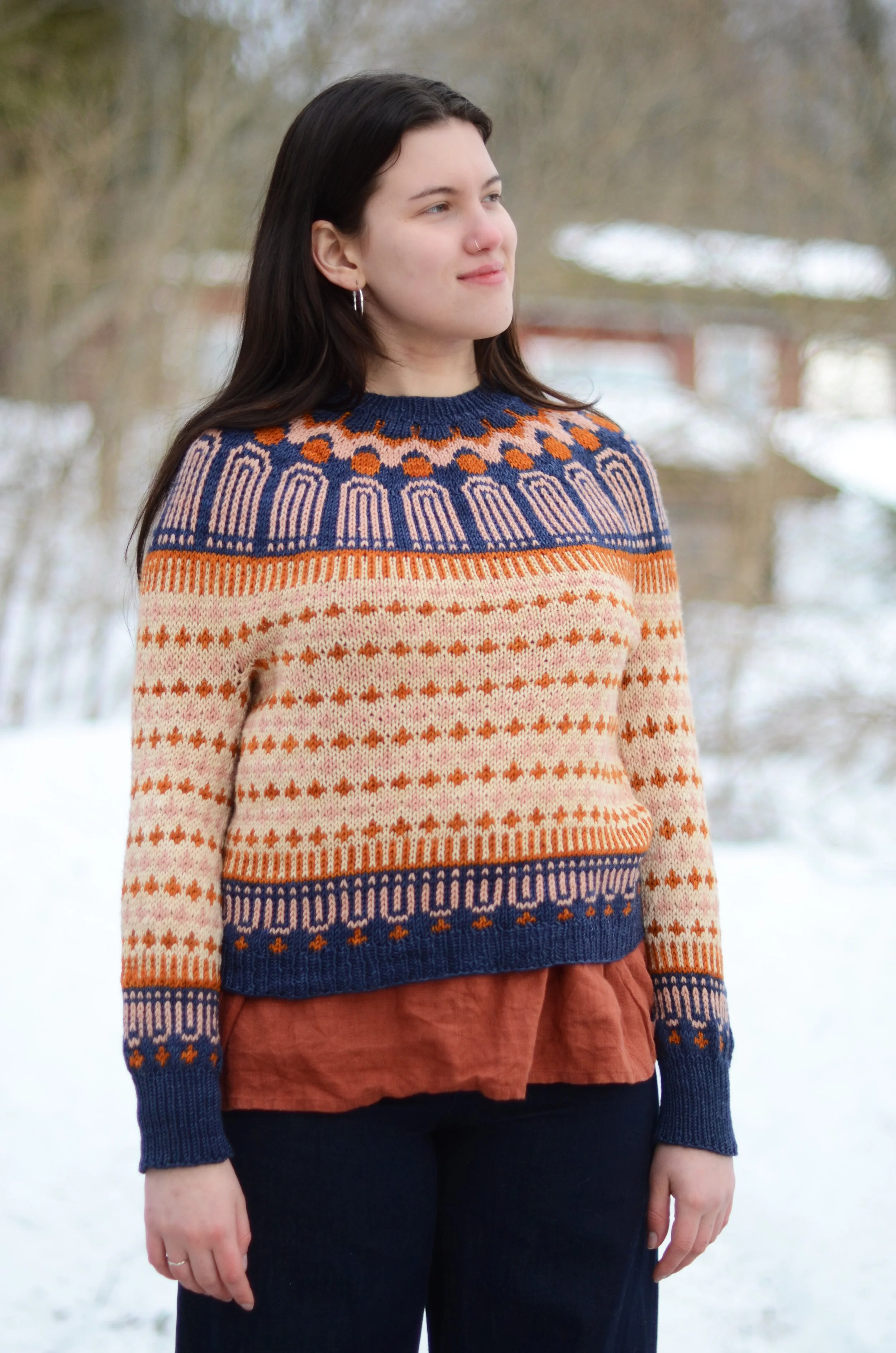 amachi. / Rainy Pattern Knit Cardigan